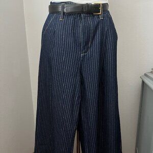 Forever 21 Pinstripe Jeans High Waist Huge Wide Legs Size 27. Like New.